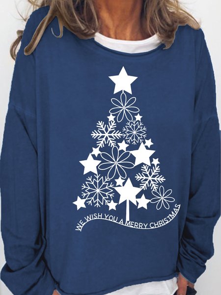 

Womens We wish You a Merry Christmas Crew Neck Sweatshirt, Dark blue, Hoodies&Sweatshirts