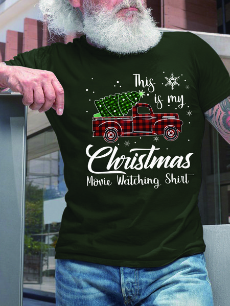 

Men My Christmas Movie Watching Casual Fit T-Shirt, Darkgreen, T-shirts