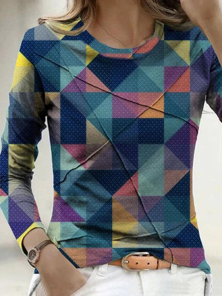 

Crew Neck Colorblock T-Shirt, Multicolor, T-Shirts
