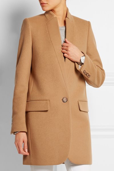 

Lapel Collar Simple Loose Jacket, Khaki, Jackets