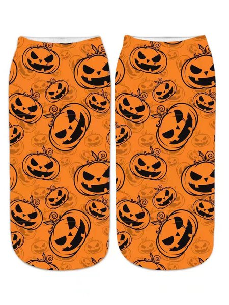 

Pumpkin Black Cat Ankle Socks, Color5, Socks