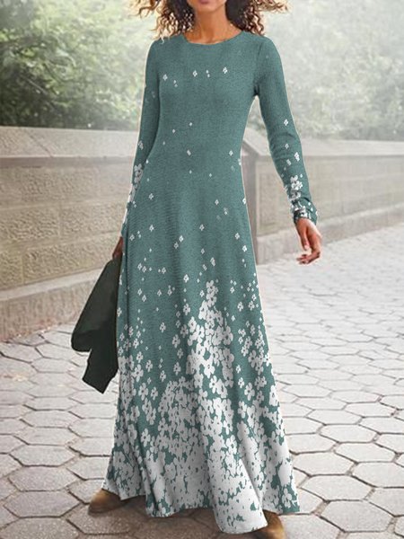 

Gradient flower A-type Holiday long Dress Plus Size, Multicolor, Maxi Dresses