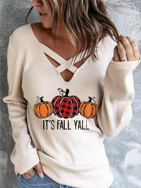 

Knitting Text Letters V Neck Sweater, Apricot, Sweaters & Cardigans