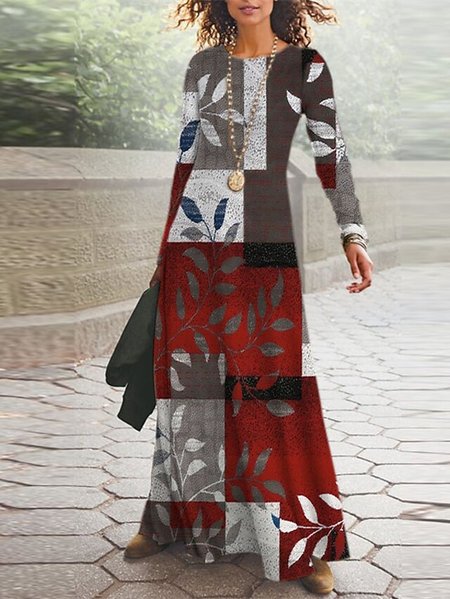 

Casual Crew Neck Regular Fit Dresses, Multicolor, Dresses