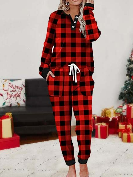 

Plaid Casual Loose Two Piece Sets, Multicolor, Suit Set