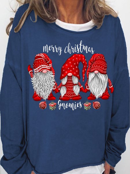 

Womens Christmas gnomes Casual Sweatshirts, Dark blue, Hoodies&Sweatshirts
