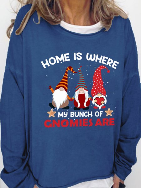 

Home Is Where My Brunch Of Gnomies Are Women's Christmas Sweatshirt, Deep blue, Hoodies&Sweatshirts