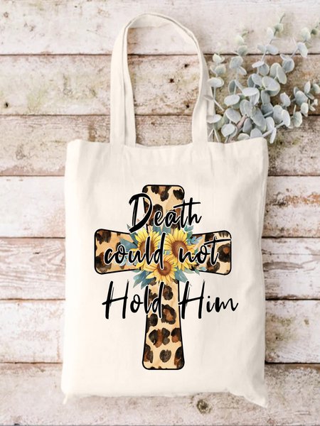 Death Could Not Hold Him Shopping Tote, White, Bags
