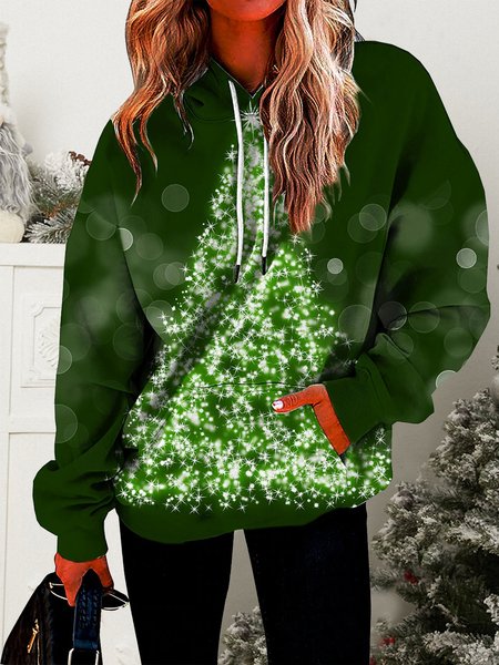 

Christmas Tree Casual Hoodie Sweatshirts, Green, Sweatshirts & Hoodies