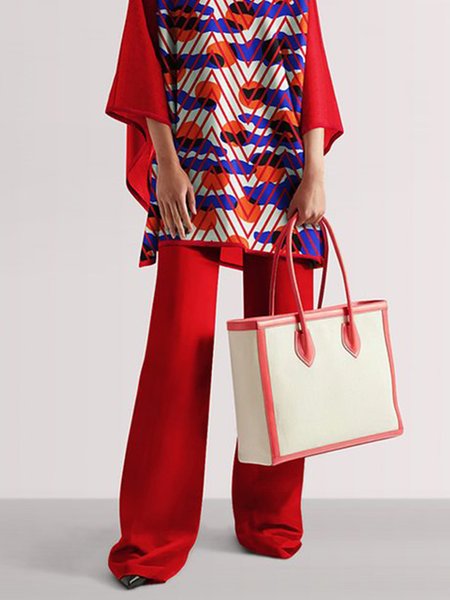 

Loose Urban Mid Waist Casual Pants, Red, Pants