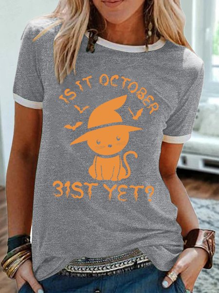 

Lilicloth X Jessanjony Is It October 31 Yet Women's Halloween T-Shirt, Gray, T-shirts