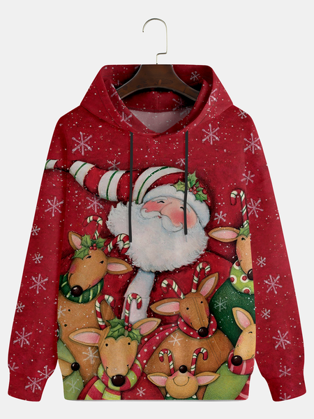 

Men's Christmas Graphic Print Hoodie, Red, Hoodies&Sweatshirts