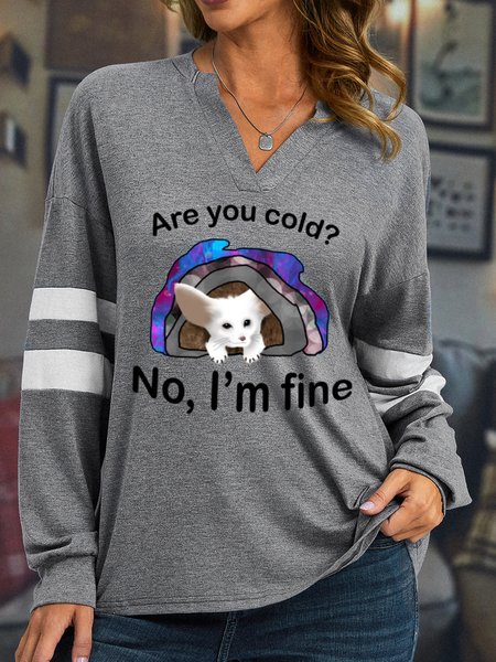

Lilicloth X Paula Are You Cold No I'm Fine With Arctic Fox Women's Long Sleeve T-Shirt, Gray, Long sleeves