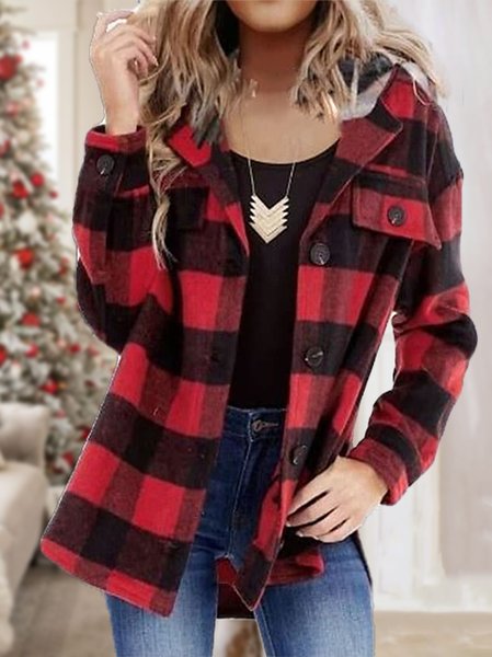 

Cotton-Blend Geometric Jacket, Red, Outerwear