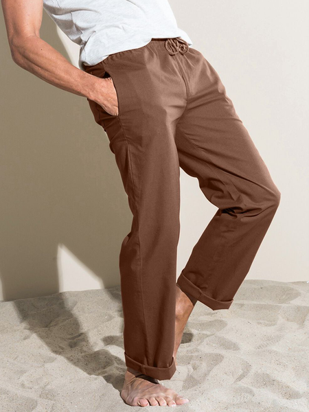 

n style casual linen pants with cotton and linen base, As picture, Men's pants