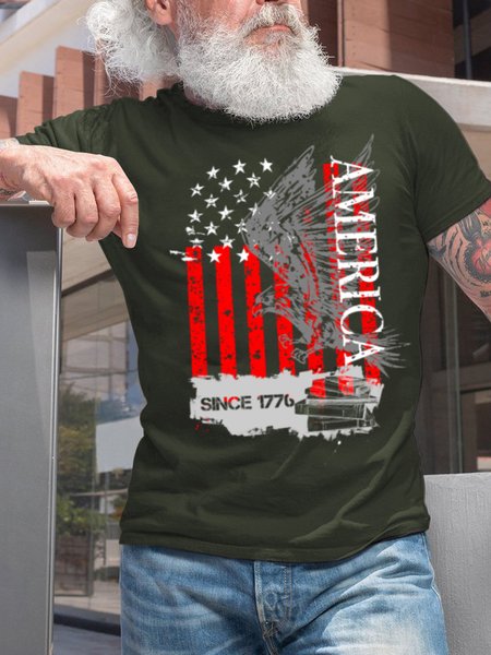 

Lilicloth X Y America Since 1779 With America Flag And Eagle Men's T-Shirt, Green, T-shirts