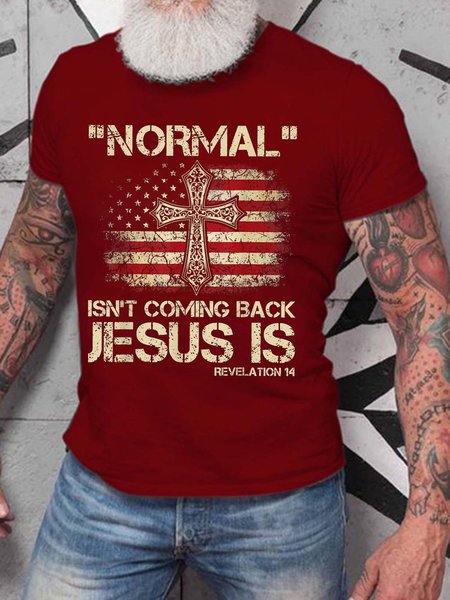 

Men Normal Isn’t Coming Back Cotton Casual T-Shirt, Red, T-shirts