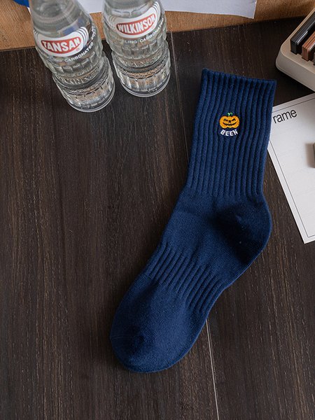 

Halloween Pumpkin Over The Calf Socks, Blue, Socks