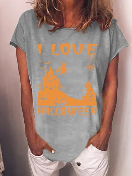 

Lilicloth X Jessanjony I Love Halloween Women's T-Shirt, Gray, T-shirts