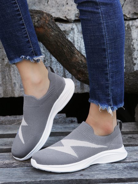 Lightning Graphic Flyknit Sneakers, Gray, Sneakers