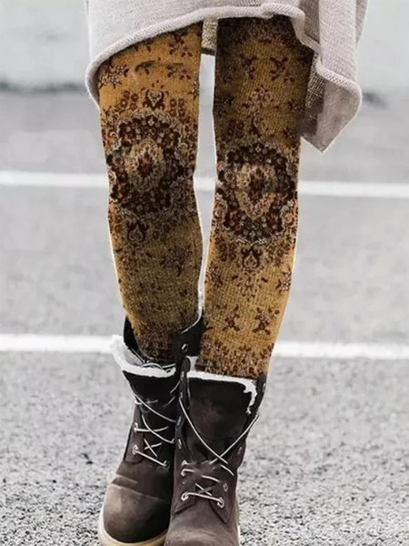 

Ethnic Boho Leggings, Brown, Leggings