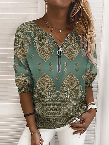 

Ethnic Casual Loose Sweatshirts, Multicolor, Sweatshirts & Hoodies