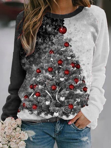 

Christmas Regular Fit Crew Neck Casual Sweatshirt, Deep gray, Sweatshirts & Hoodies