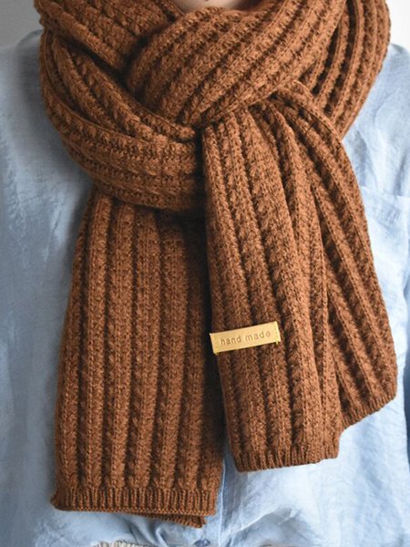

Casual Solid Color Woolen Scarf, Caramel, Scarves