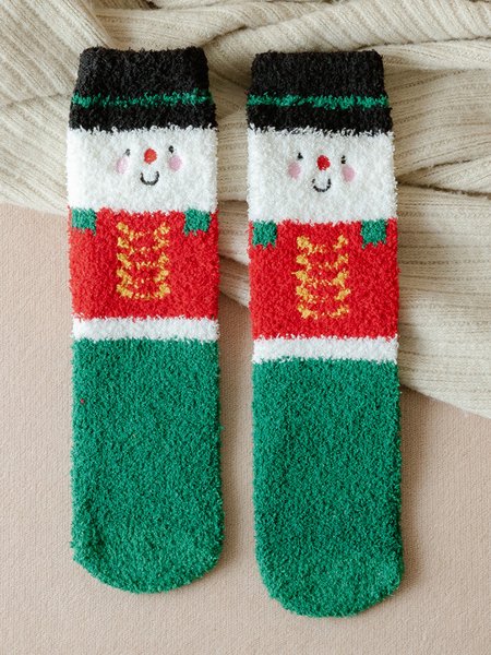 

Christmas Santa Over The Calf Socks, Color3, Socks