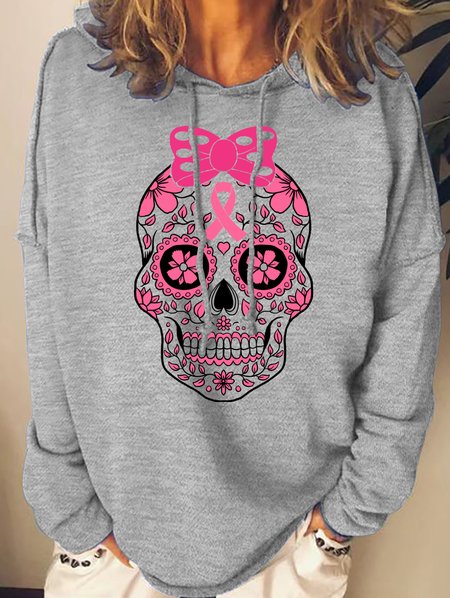 

Pink Skeleton Women's Pink Day Breast Cancer Awareness Day Sweatshirt, Gray, Hoodies&Sweatshirts