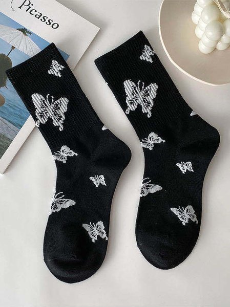 

Butterfly Over The Calf Socks, Color5, Socks