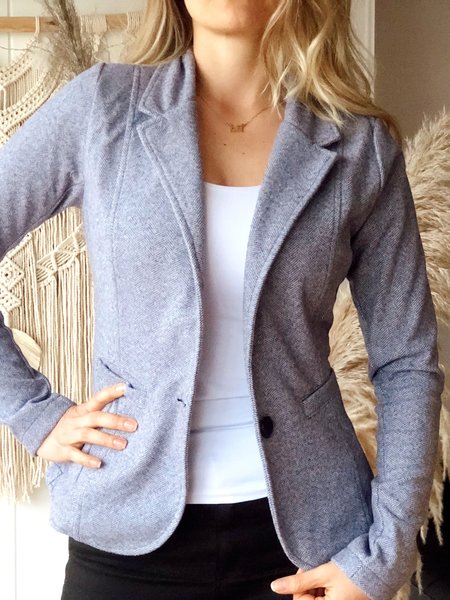 

Casual Shawl Collar Regular Fit Blazer, Gray, Outerwear