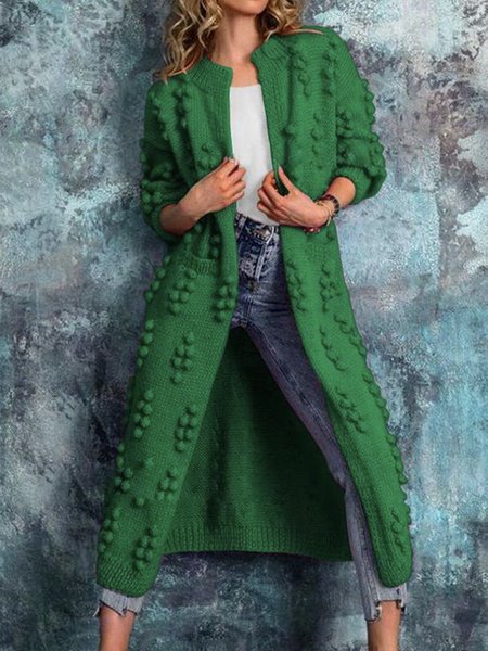 

Daily Long sleeve Regular Fit Others Sweater Coat, Green, Cardigans