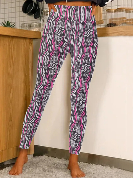 

Lilicloth X Paula Zebra Texture Women's Tummy Control Leggings, As picture, Leggings