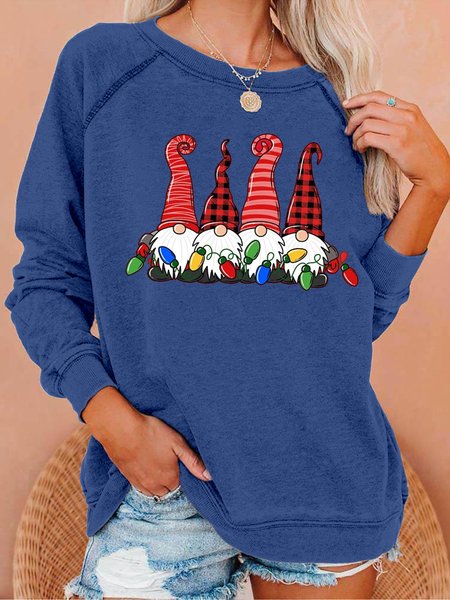 

Women's Christmas Gnome Crew Neck Sweatshirt, Blue, Hoodies&Sweatshirts