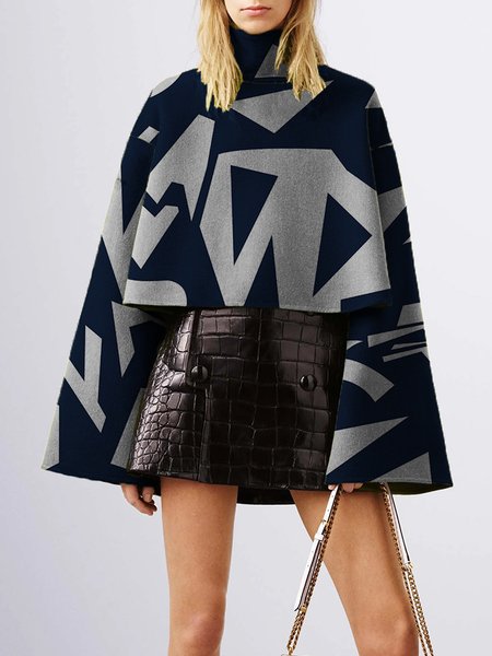 

Daily Long sleeve Colorblock Turtleneck Urban Top, Gray, Linen Tops
