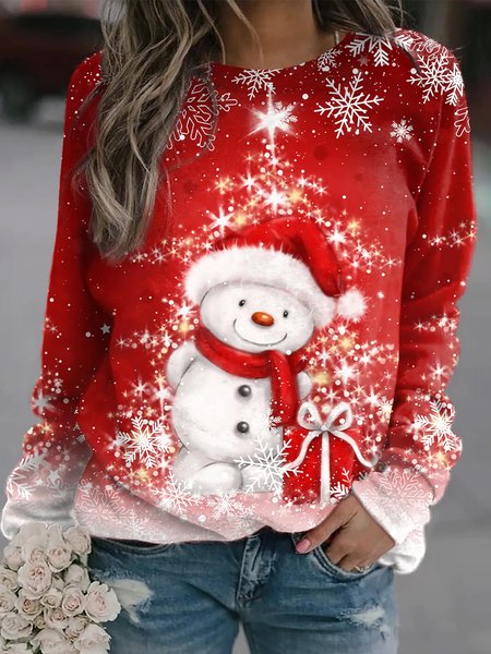 

Women Christmas Santa Claus Crewneck Loose Long Sleeve Red Sweatshirts, Sweatshirts & Hoodies