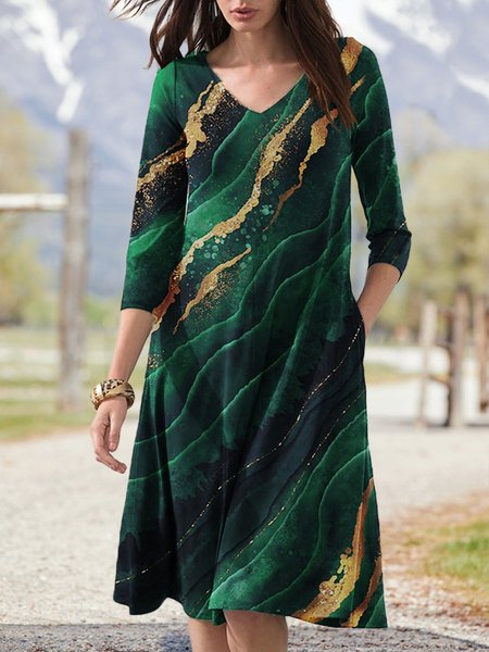 

Cotton-Blend Ombre Casual Dresses, Green, Dresses