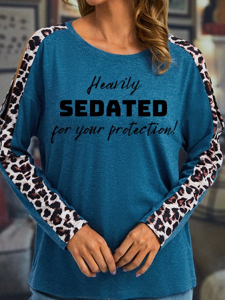

Lilicloth X Kat8lyst Heavily Sedated For Your Protection Women's Long Sleeve T-Shirt, Blue, Long sleeves