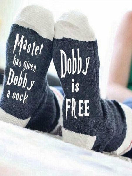 

Dobby Is Free Over The Calf Socks, Color2, Socks