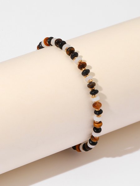 

Ethnic Style Natural Agate Beaded Bracelet Dress Costume Jewelry, As picture, Bracelets
