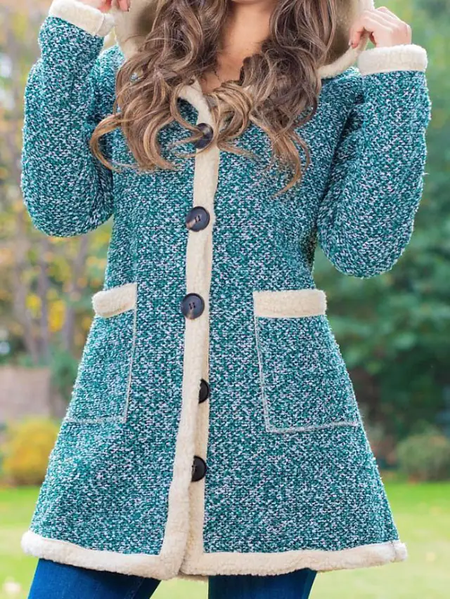 

Teddy Velvet Shawl Collar Overcoat, Green, Sweaters