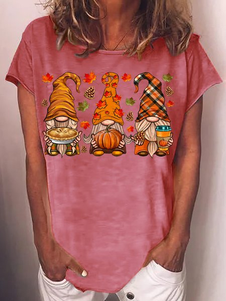 

Womens Halloween Gnomes Casual T-Shirt, Red, T-shirts