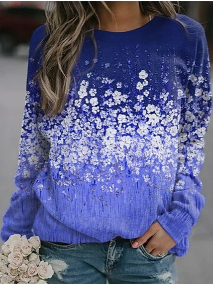 

Floral Casual Loose Sweatshirts, Multicolor, Sweatshirts & Hoodies