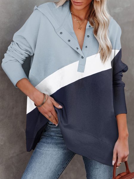 

Casual Color Block Loose Sweatshirts, Multicolor, Sweatshirts & Hoodies