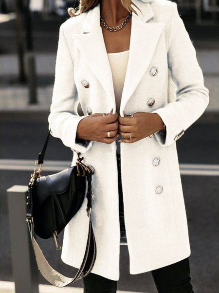 

Long sleeve Regular Fit Shawl Collar Urban Overcoat, Beige, Coats