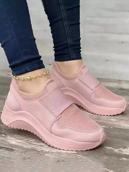 

Soft Sole Comfortable Flyknit Mesh Breathable Women's Sneakers, Pink, Sneakers