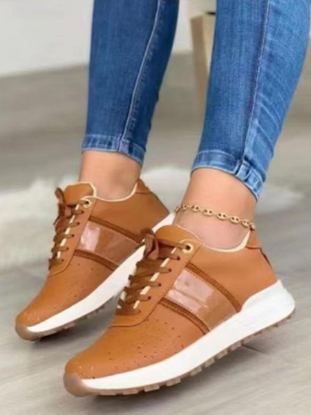 

Soft Sole Comfort Lightweight Low Top Platform Sneakers, Deep brown, Sneakers