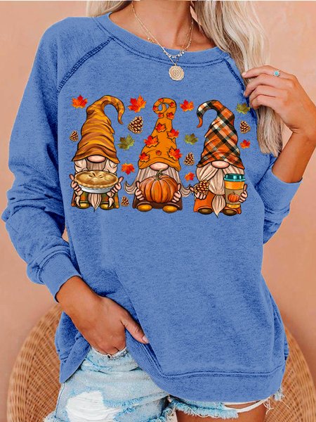 

Womens Halloween Gnomes Casual Crew Neck Sweatshirts, Light blue, Hoodies&Sweatshirts