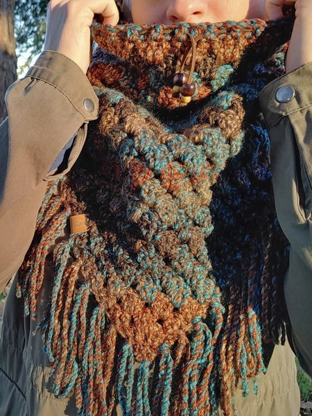 

Casual Retro Style Women's Fringed Gradient Woolen Scarf Shawl, Multicolor, Women Scarves & Shawls